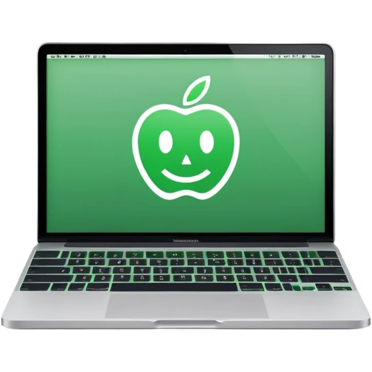 macbook with big code line on screen emoji
