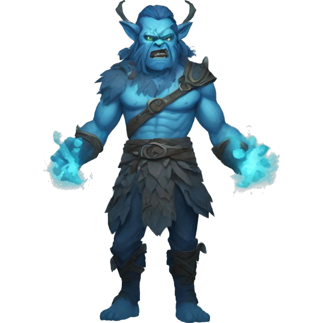 Spectral giant firbolg blue angry emoji
