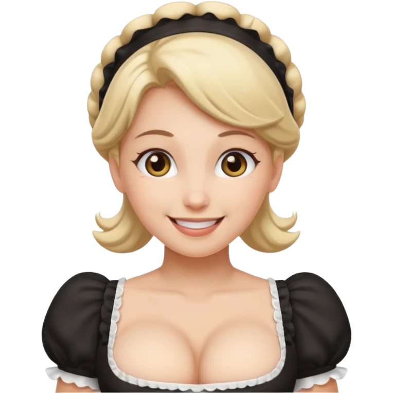 maid, big boobs, naked emoji