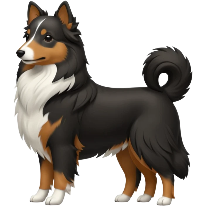 tricolor shetlan sheepdog  silouette emoji