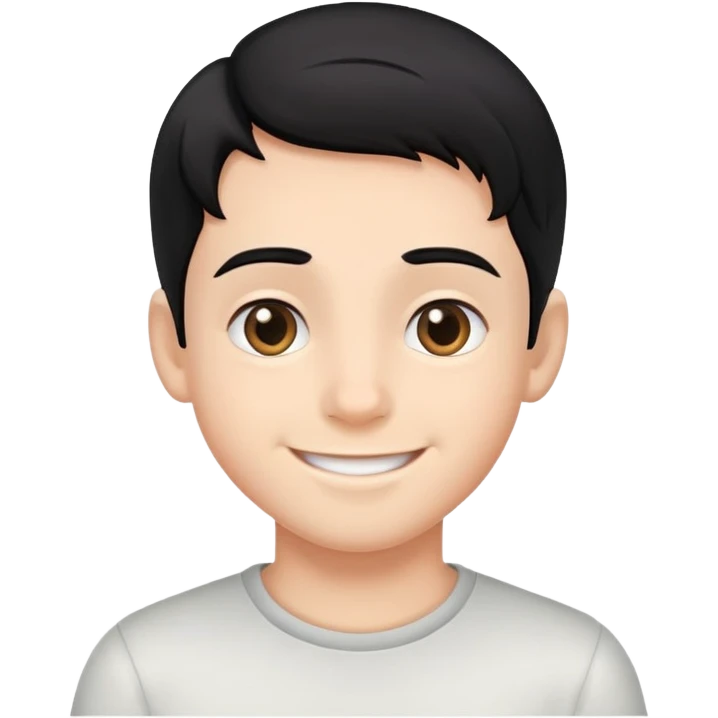 ragazzo sorridente con capelli lisci e neri emoji