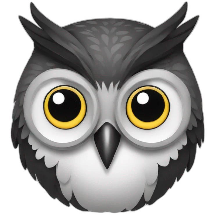 Owl black and white emoji
