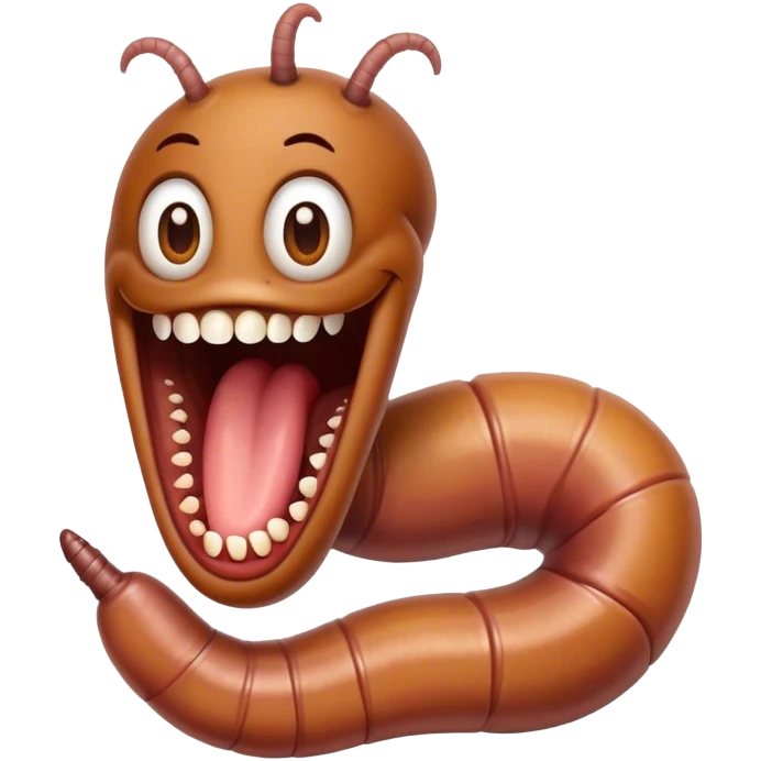 earth worm with dentures emoji