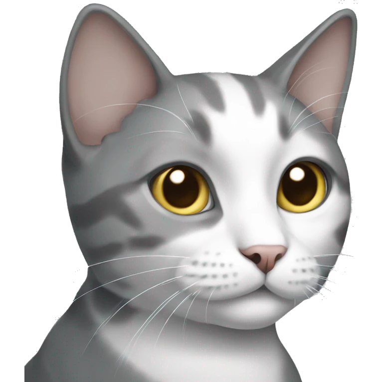 Grey and white cat emoji