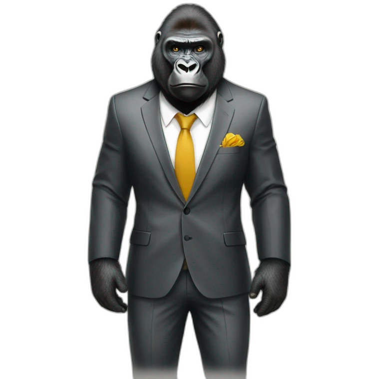 Gorilla wearing a beautiful suit emoji
