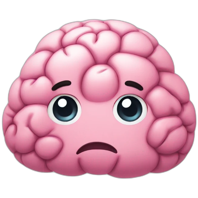 kawaii worried brain emoji