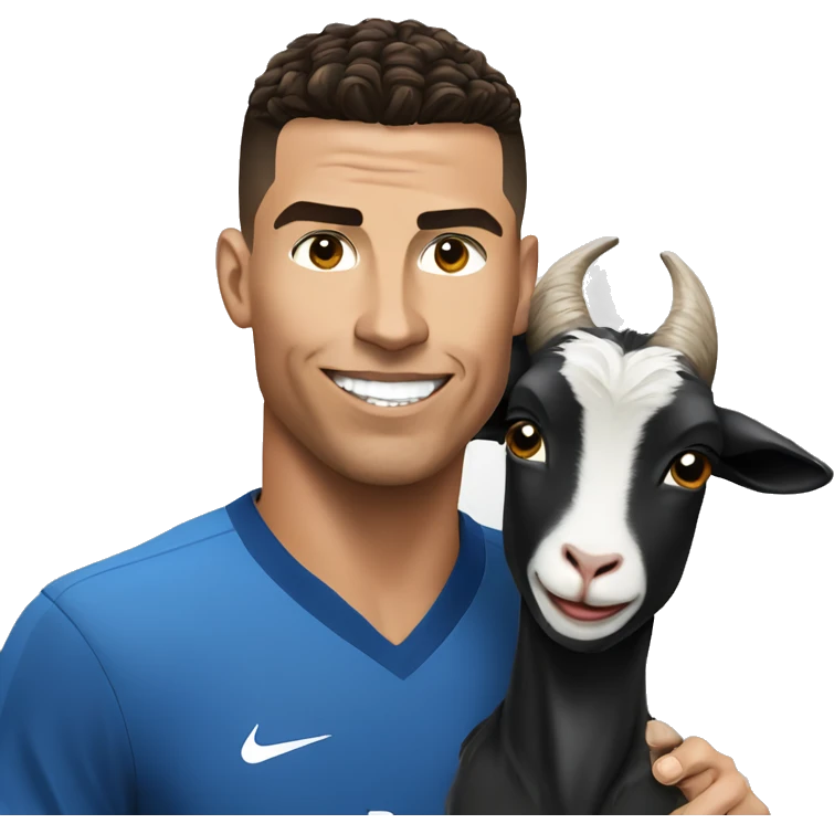 ronaldo and a Goat emoji