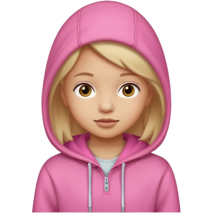 girl kid in pink hoodie emoji