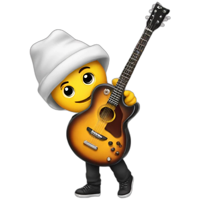 Guitariste avec bonnet emoji