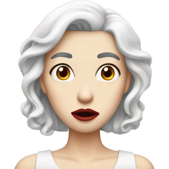 person with white skin and red lips that is shocked  emoji