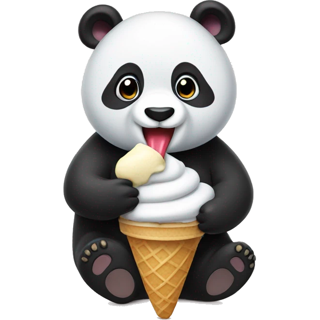 Panda eating ice cream emoji