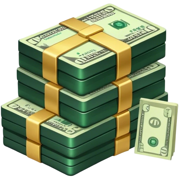 dark emerald stack of money emoji