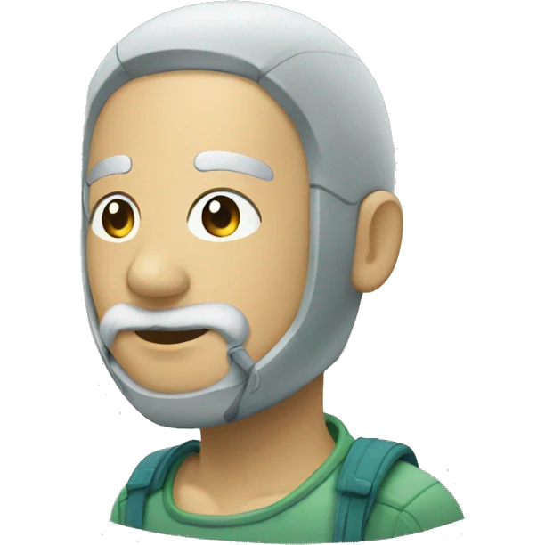 Android comendo uma maçã emoji