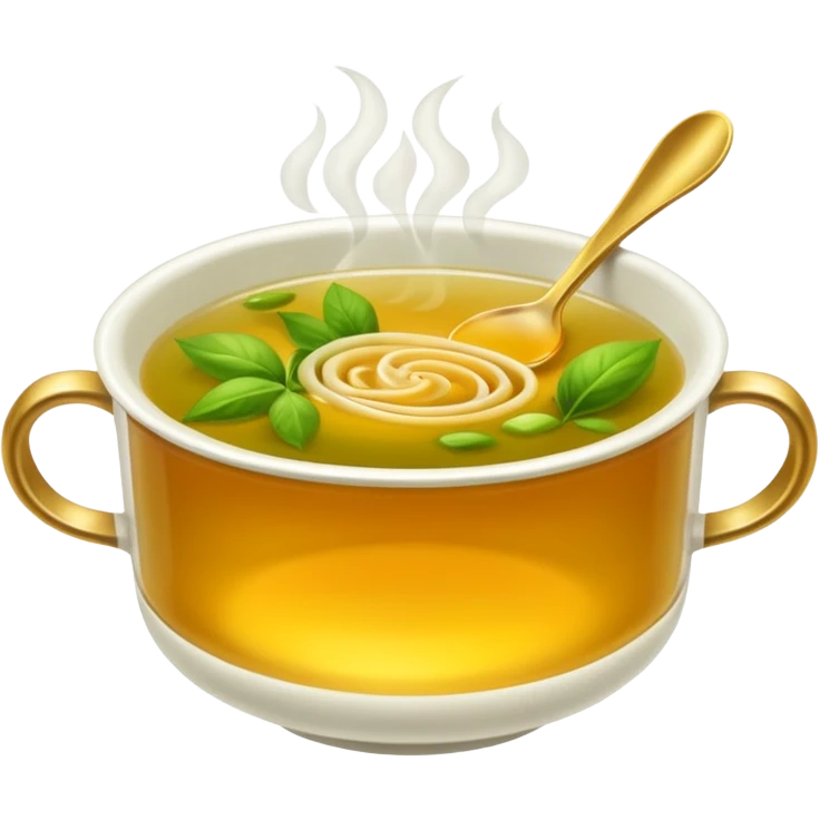 Broth, green tea. emoji