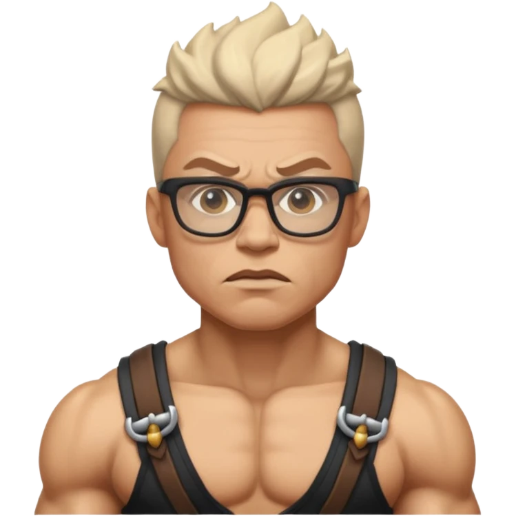 Glasses-Wearing wild Warrior bust emoji