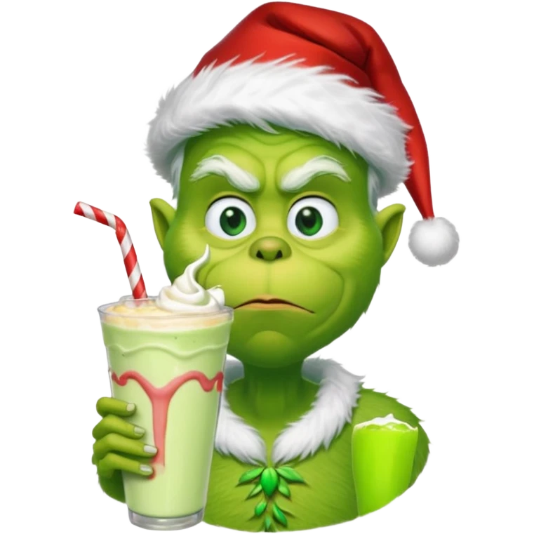 Why are ypu so amgry and drinking a milkshake and crying mr grinch? emoji