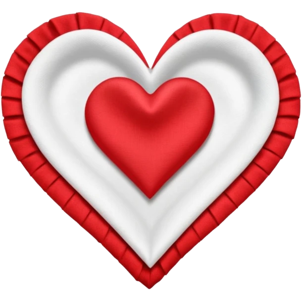 White napkin in that red design flower or heart emoji