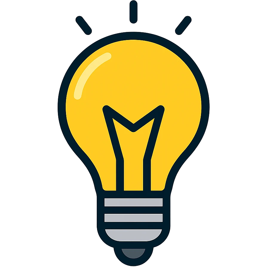 Arrange the AI emoji of glowing light bulb and chip to be more colorful and futuristic in atmosphere, with no background. emoji