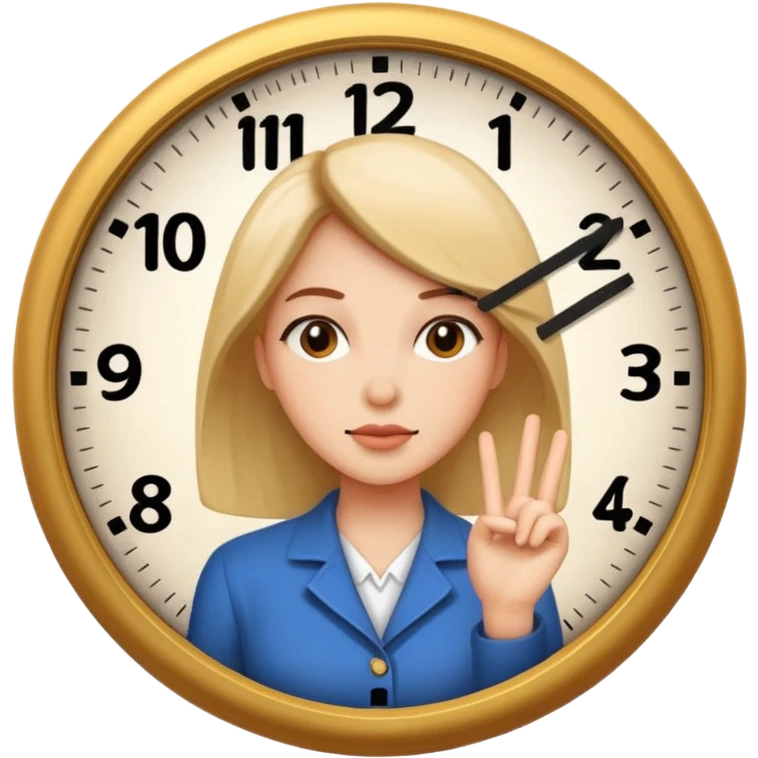 Woman saying clock it emoji