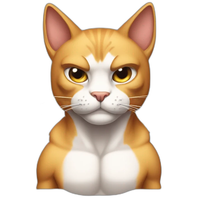 buffed and ripped muscly cat emoji