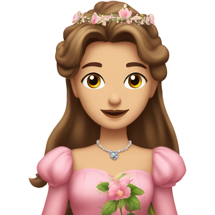 Princesa muito linda a segurar numa flores e a dar um bj ao namorado emoji