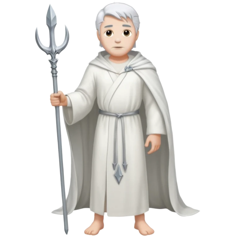 fullbody silverhair god ZEUS, white robe over shoulder, without trident emoji