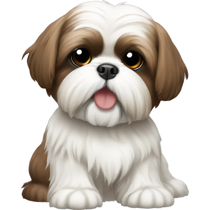 Brown and white shih tzu emoji