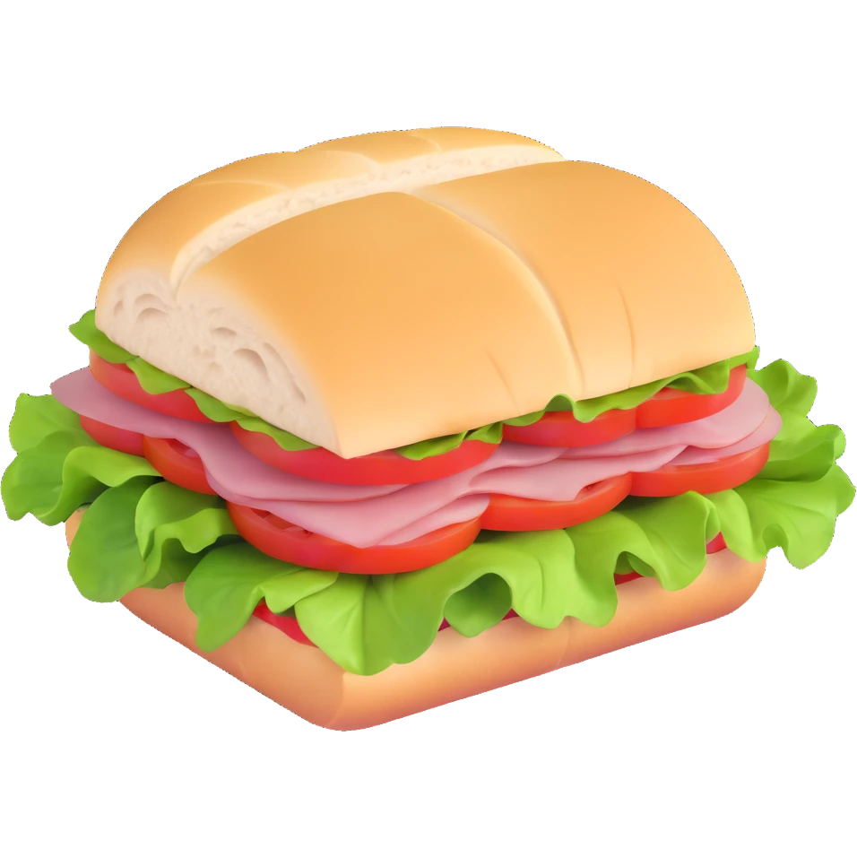 ham sandwich with lettuce and tomato emoji