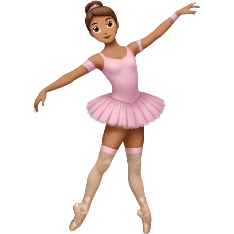 Ballet dancer in over the knee socks and brown hair emoji