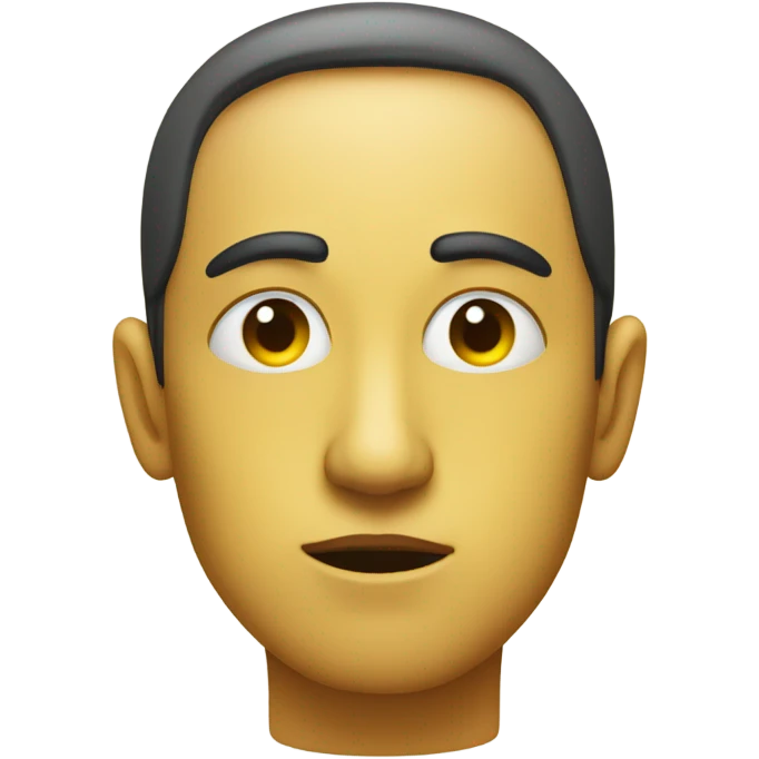 Side face Eyes by side judging serious expression on jellow circle dot like and amoyi and pressed together lips serious  emoji