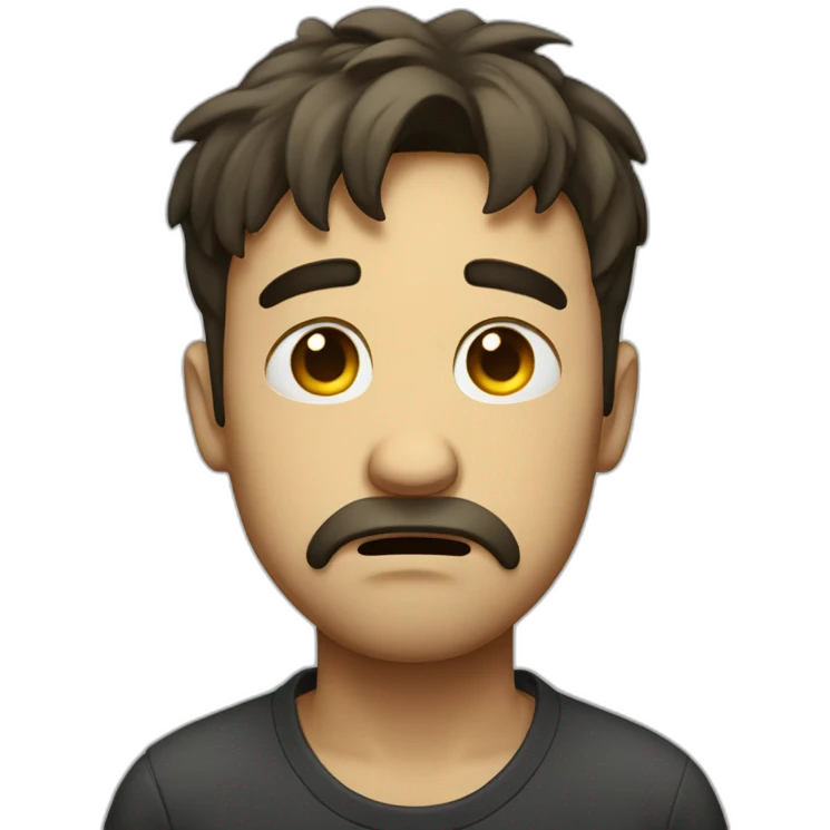 sad man crying emoji