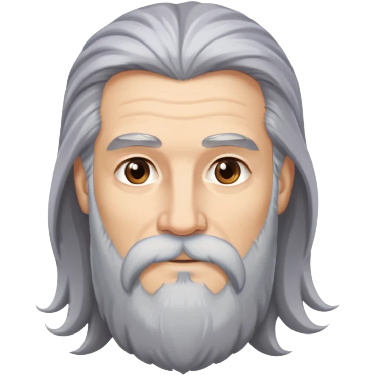 Sexy man long gray hair and long gray beard emoji