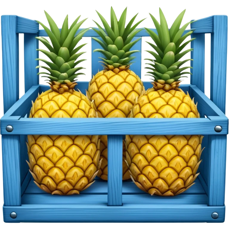 pineapples in a blue crate emoji