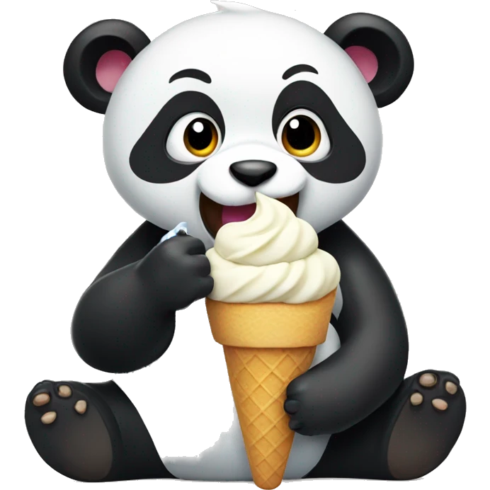 Panda eating ice cream emoji