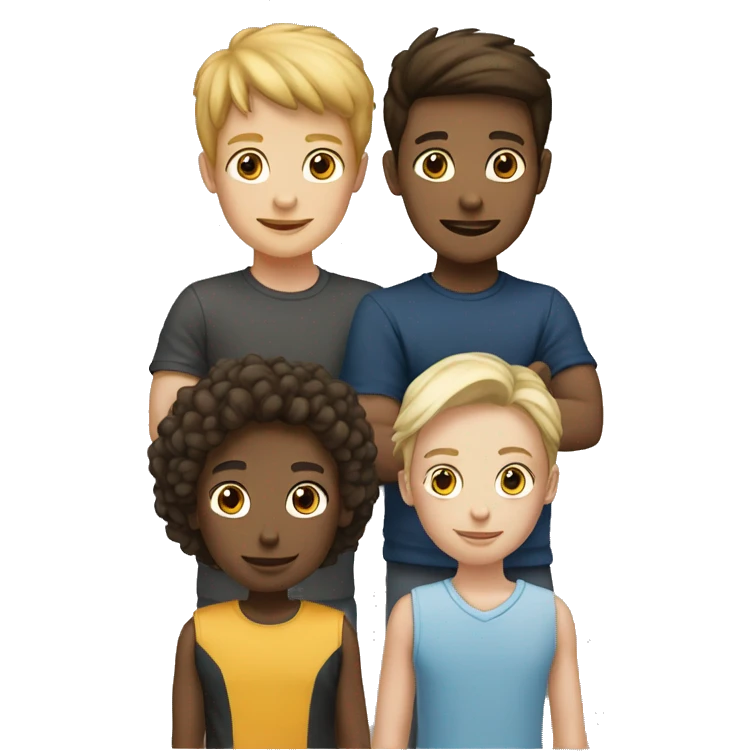 team of 3 white friends (2 boys and 1 girl) emoji