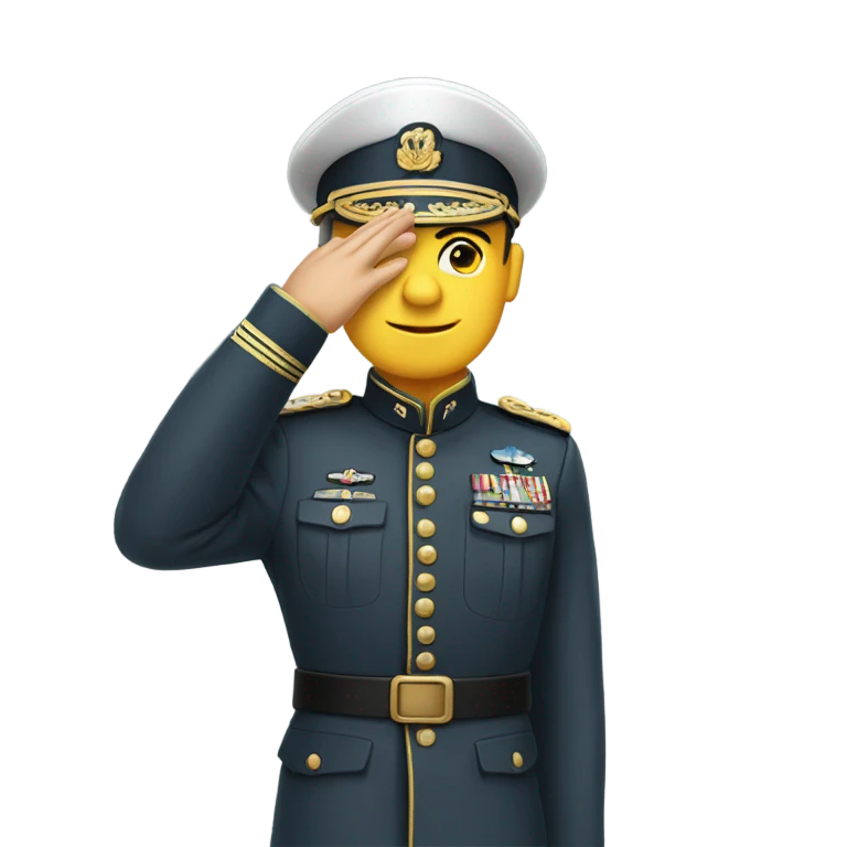 An general saluting emoji