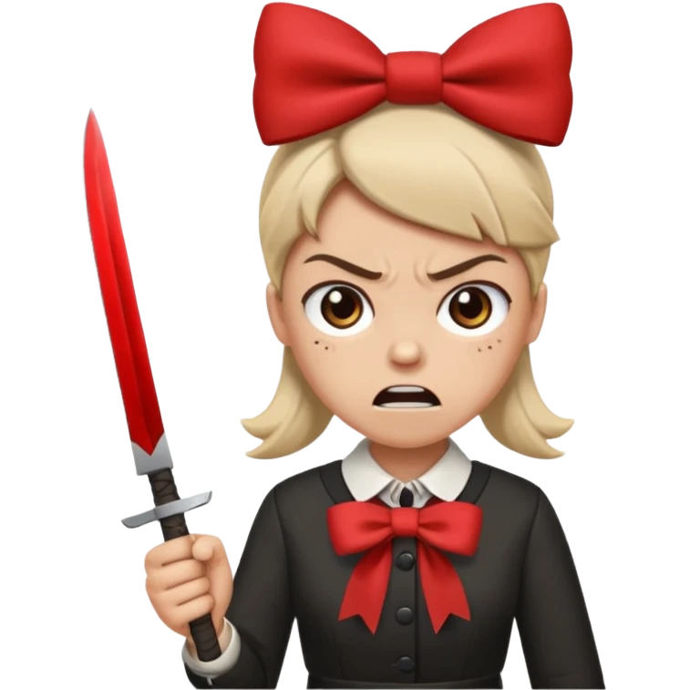 I want  this“😡“with the“🎀“ on her head and holding this“🔪“ emoji