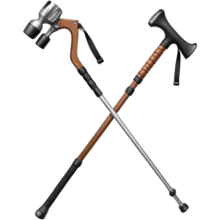 hiking poles, trekking poles emoji
