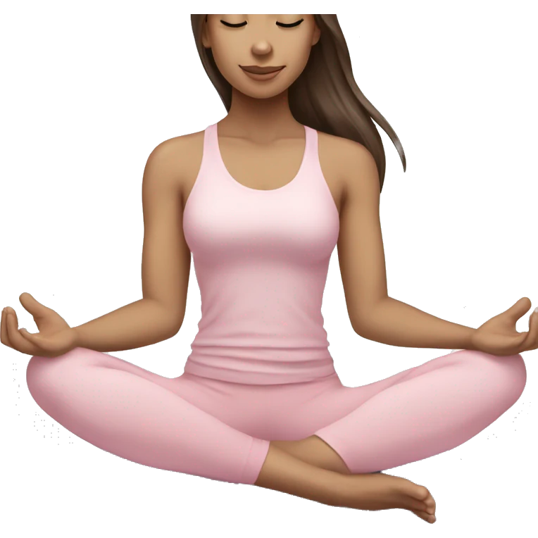 yoga girl light pink clothes brunette long hair emoji