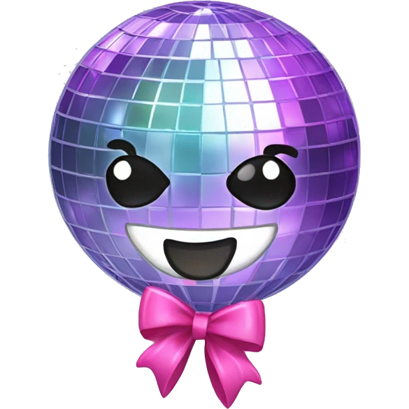 Disco ball with coquette bow  emoji