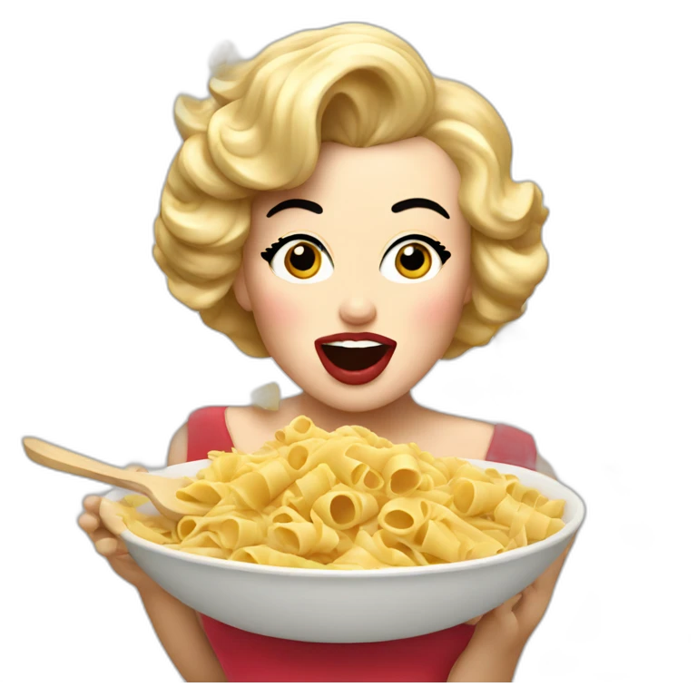 Marilyn Monroe eat pasta emoji