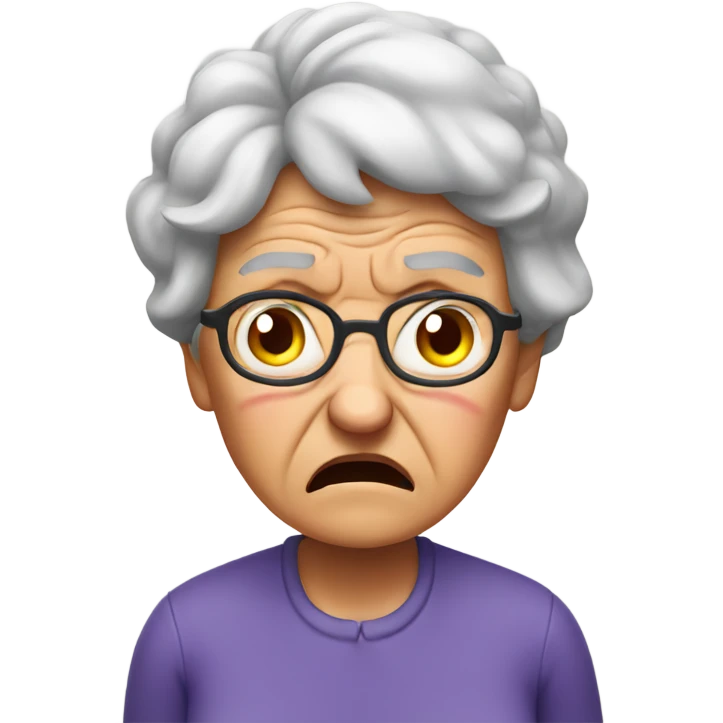 angry grandma cover her ears emoji