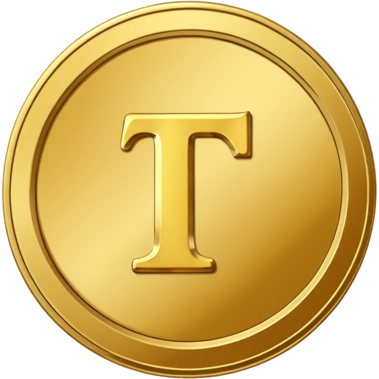 coin with the letter "T" on it emoji