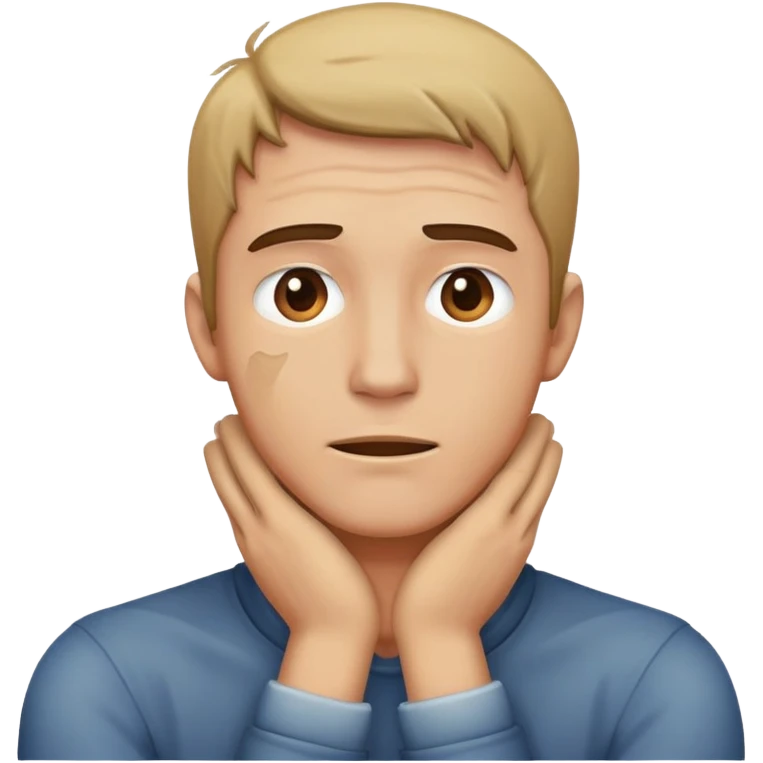 Guy with hands around his neck emoji