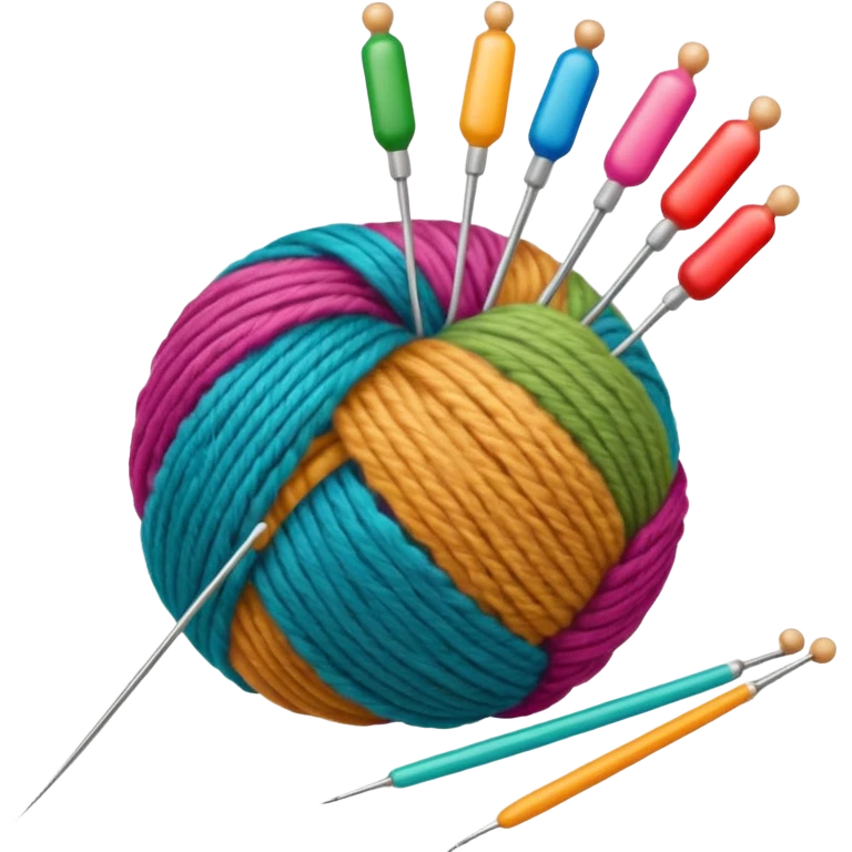 ball of wool with knitting needles emoji