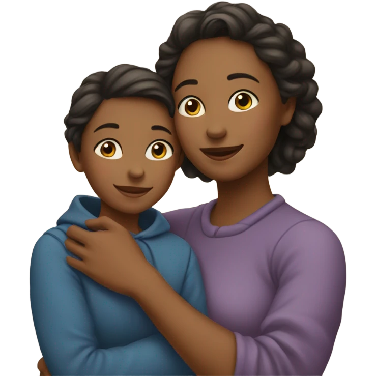 Mom and daughter hugging emoji