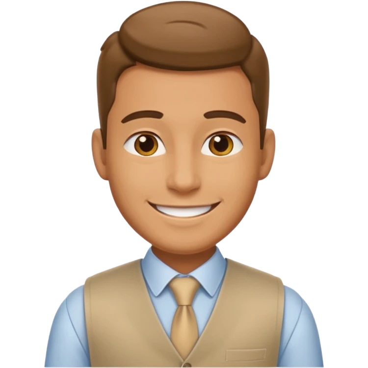 business man, beige vest emoji