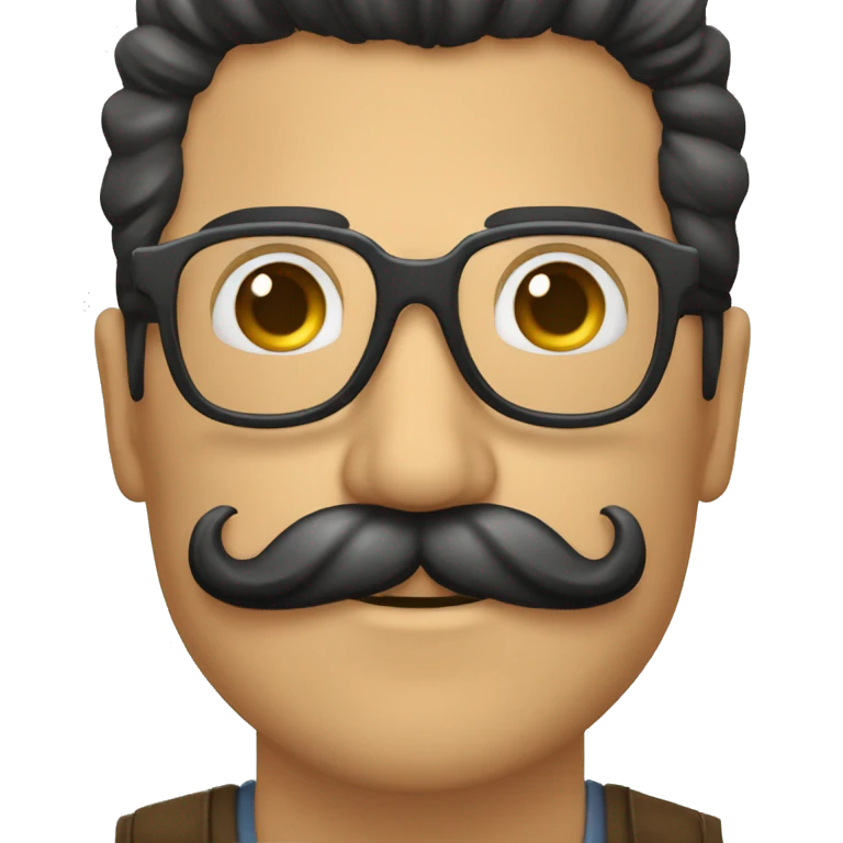 Señor con mostacho nariz y gafas con grandes pestañas. El señor es negro emoji