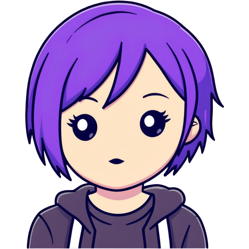 violet hair emo girl emoji