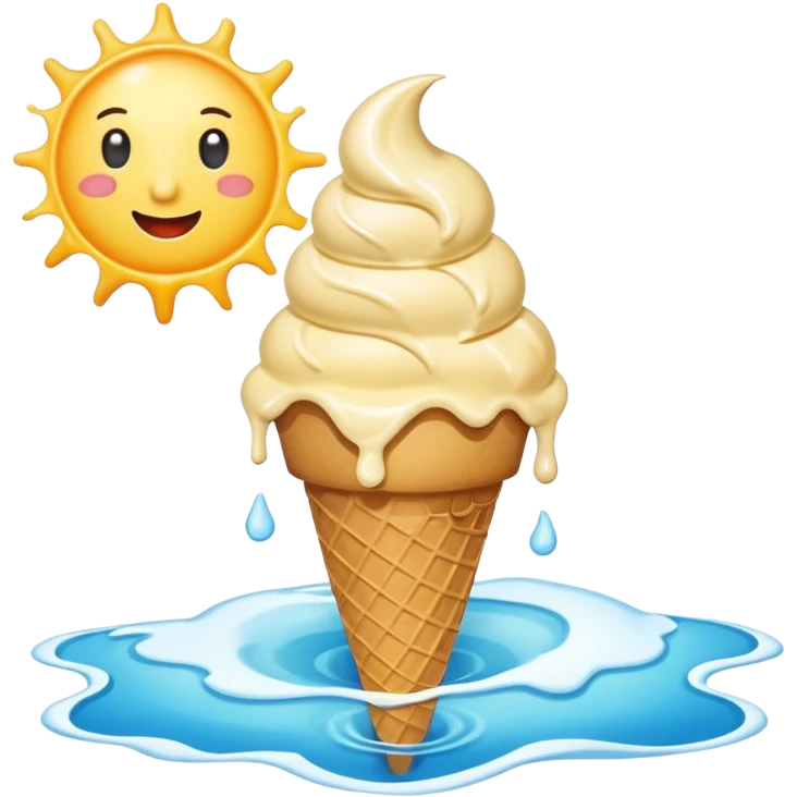 An ice cream on the sea with the sun above emoji